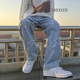 Men Jeans Spring and Autumn Jeans Loose Straight Trousers