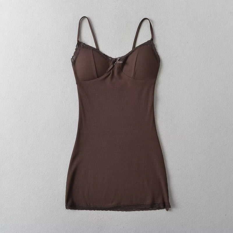 Women Tops Summer Lace Edge Sexy Sling Dress Sexy Skirt