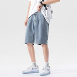 Men Jeans Shorts Straight Loose Summer Ripped Shorts