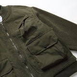 Unisex Winter Cotton Coat Stitching Lambswool Stand-up Collar Cotton-Padded Clothes Vintage Loose Cargo Cotton-Padded Jacket