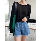 Women T Shirt Long Sleeve Sun Protection T-shirt Summer Loose Thin round Neck Pullover Blouse