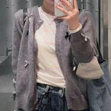 Women Knitwear Autumn and Winter Bow round Neck Sweaters Cardigan