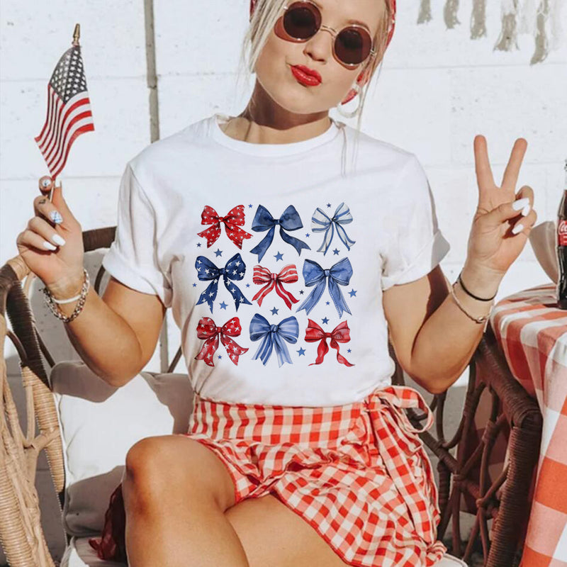 Women Print Tops Tees 1776 America 4th of July Female Ladies