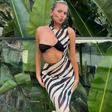 Women Dresses Summer Sexy Mesh Sleeveless Slim Fit Dress