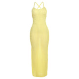 Women Dresses Summer Sling Backless Dress (Bla0420)