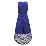 Women Date Dress Summer Butterfly Embroidery Mesh Lace Dress