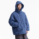 Unisex Winter Cotton Coat Three-Dimensional Multi-Pocket Hooded down Jacket Retro Couple down Jacket