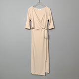 Women Dresses V-neck Lace-up Bowknot Half Sleeve Dress