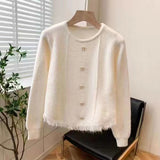 Women Knitwear Spring and Autumn Tassel Retro Bowknot Knitted Sweater Sweater