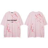 Men T Shirt Graffiti Half Sleeve T-shirt Men and Women Hip Hop Casual Couple Short Sleeve T-shirt