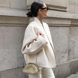Women Trench Coat Autumn and Winter Woolen Coat Loose Short