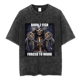 Autism Skeleton Meme T Shirt Funny Skull Men Women Fashion