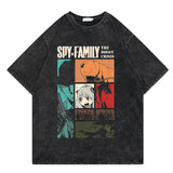 Washed retro T-shirt printed graphic casual cotton summer short sleeves