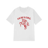 Fashion CowGirl graphic T-shirts Summer Short Sleeve