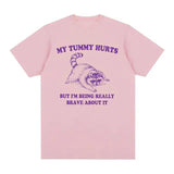 Brave about It Raccoon Meme T Shirts Funny Men Women