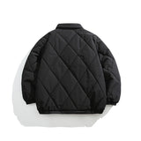 Unisex Winter Cotton Coat Lapel Cotton-Padded Coat Pocket Decoration Loose Cotton Coat