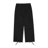 Men Sweatpants Workwear Wide-Leg Casual Pants Pleated Straight Loose Drawstring Ankle-Tied Trousers