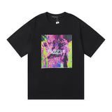 Purple Brand T Shirts Spring/Summer Purple Abstract Element Printed Men's and Women's Casual Short-Sleeved T-shirt