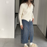 Women Cardigan Sweater Spring Cardigan Coat V-neck Buttons Sweater Coat Y948