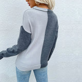Women Knitted Sweater Autumn Crew Neck Sweater Loose Pullover Sweater