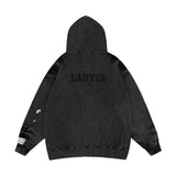 Gallery Dept Hoodie Embroidery Letter Splash Ink Wash Hooded Sweater Cardigan Jacket