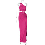 Women Dresses Autumn Sexy Backless Slim Fit Split Skirt Suit