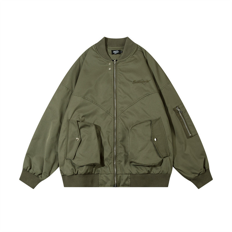 Men Jacket Coat Bomber Jacket Baseball Uniform Men's Vibe Loose Casual Jacket