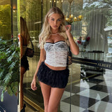 Women Tops Spring Slim-Fitting Lace Suspenders