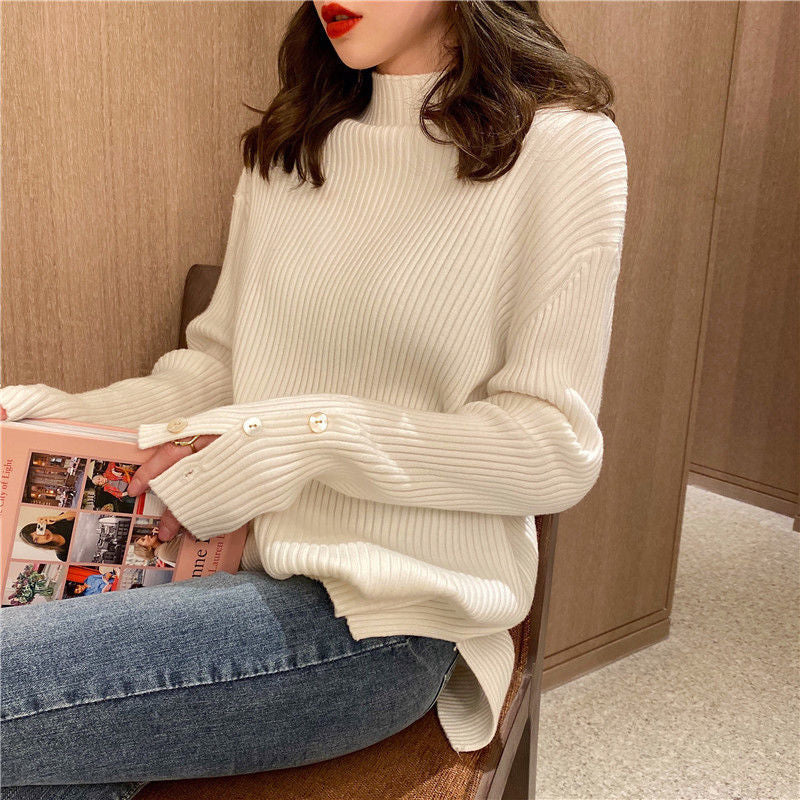 Women Knitwear Autumn and Winter Turtleneck Knitted Loose Sweater