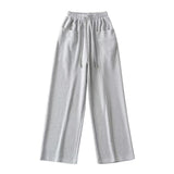 Women Sweatpants Loose Spring and Autumn Straight Wide Leg Waffle Sweatpants