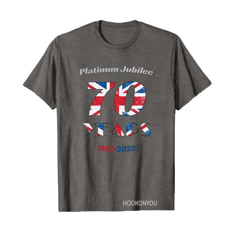Inspired by Queen's Platinum Jubilee 2022 Elizabeth 70 Years T-shirt Pattern Printing