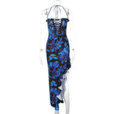 Women Dresses Spring Sexy Hollow Backless Lace-up Dress