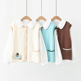 Women Knitted Cardigan Spring Knitted Embroidered Single Breasted Vest Jacket