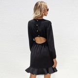 Women Dress Spring/Summer Sexy Hollow Long-Sleeved Dress
