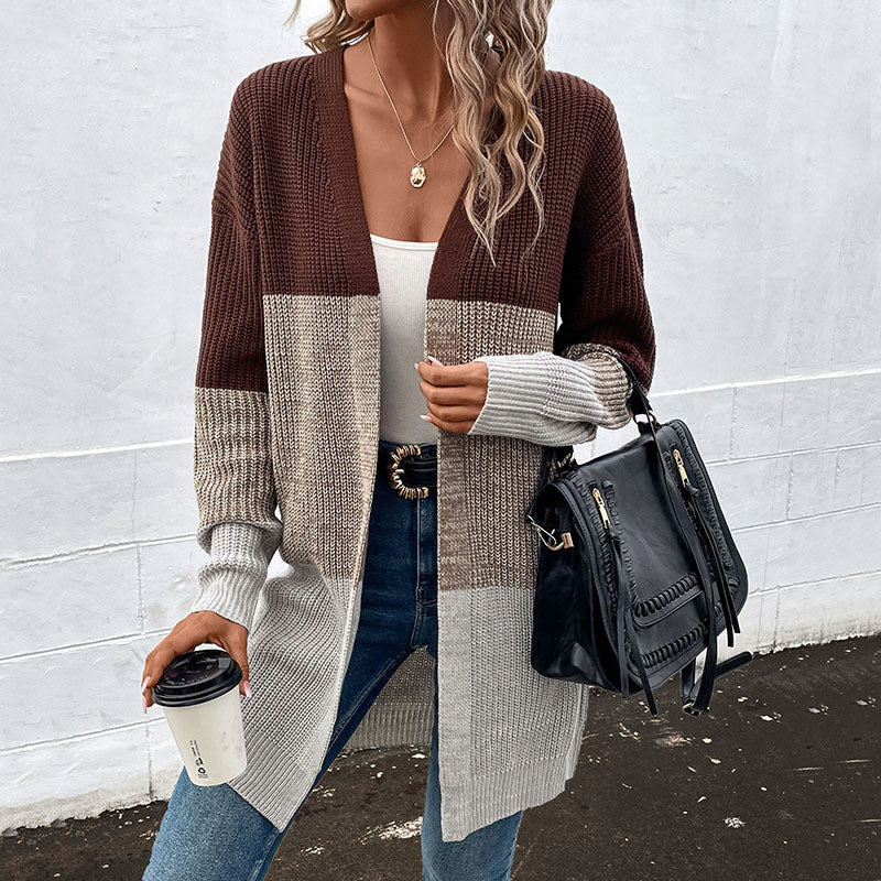 Women Knitted Sweater Autumn and Winter Long Sleeve Sweater Cardigan