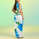Women Co-Ord Set Sleeveless Midriff-Baring Vest Top Half-Length Skirt Two-Piece Suit