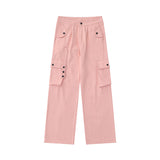 Women Sweatpants Multi-Pocket Functional Overalls Straight Casual Pants Trousers