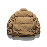 Unisex Winter Cotton Coat Stand-up Collar down Jacket Retro Loose down Jacket