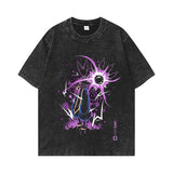 Washed and old T-shirt summer men's top