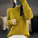 Women Knitted Pullover Turtleneck Sweater Autumn and Winter Long Sleeve Sweater Top