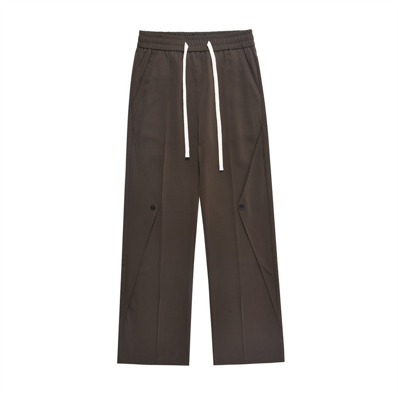 Men Sweatpants Casual Suit Pants Drape Straight-Leg Wide-Leg Pants Simple