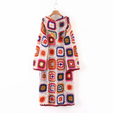 Women Sweater Knit Wear Loose Hooded Sweater Coat