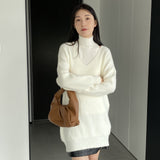 Women Knitted Two-Piece Set Autumn and Winter Turtleneck Sweater 5t5156