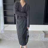Women Cardigan Sweater Autumn Sweater Cardigan Loose Wool Sweater 3tn786