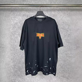 Men T-shirts Paris Lightning Printing Old Short Sleeve Crew Neck T-Shirt Casual