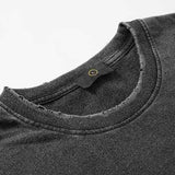 Cotton washed summer retro print T-shirt rap men's and women's short sleeves