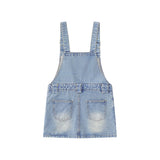 Women Dresses Large Pocket Denim Suspender Skirt Slip Dress