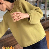 Women Knitted Pullover Casual Knitted Sweater Autumn and Winter Loose Soft Cover
