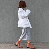 Women Trench Coat Simple White Small Suit Jacket