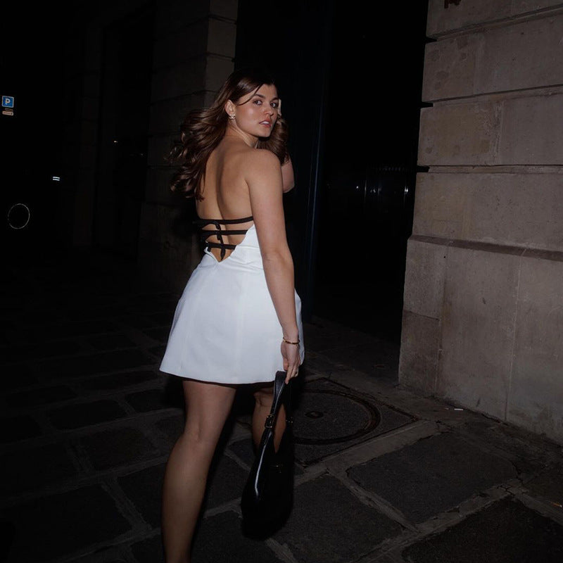 Women Dresses Summer Slim Fit Skirt Sexy Backless Dress